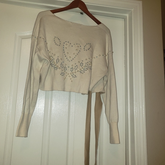 NWT! Wildfox Wilder Pearl Sz. L Cream Sweater - Picture 5 of 6